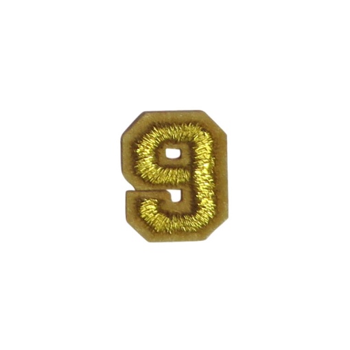 Aplicação de tecido termocolante nº 9 dourado