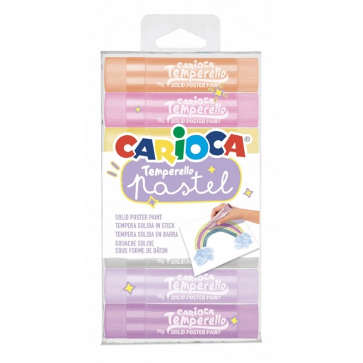 Guache Sólido em Stick CARIOCA com 8 cores Pastel