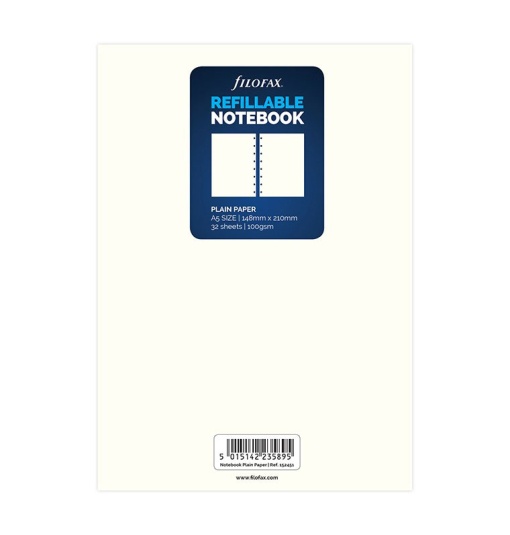 Recarga Notebook A5 FILOFAX LISO 32 folhas 100g Branco