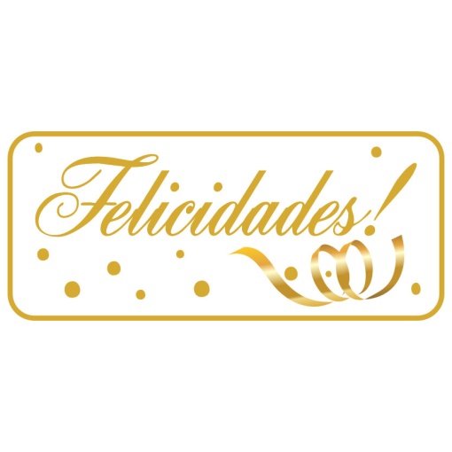 Etiquetas adesivas em rolo felicidades dourado JOLUMO - 200 unidades
