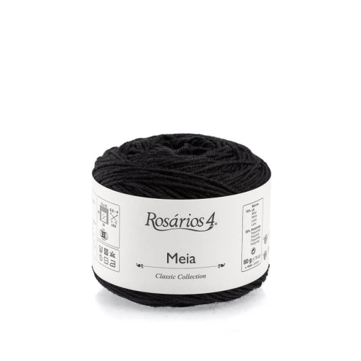 Fio de Tricot Rosários 4 Meia 50g Preto 11