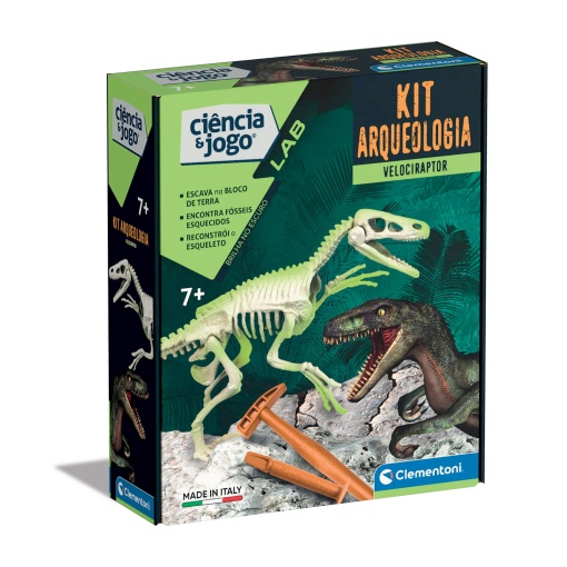 Kit Arqueologia Velociraptor CLEMENTONI Ciência & Jogo Lab