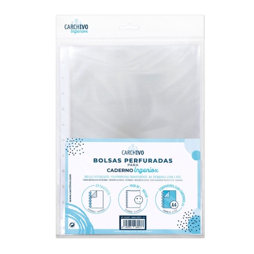 Bolsa de catálogo A4 para caderno INGENIOX cristal com 5 unidades
