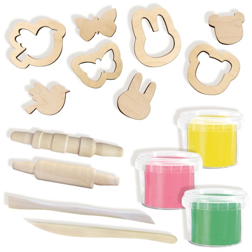 Plasticina com Acessórios de Madeira Eco SES CREATIVE Dough