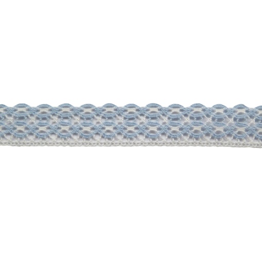 Fita de Renda HILOGAR Orazio 20mm Branco/celeste (metro)