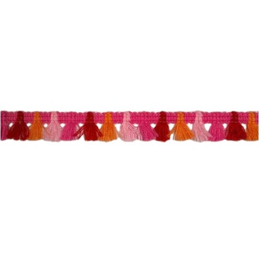 Fita de tecido HILOGAR 15mm fúcsia/laranja/vermelho (metro)