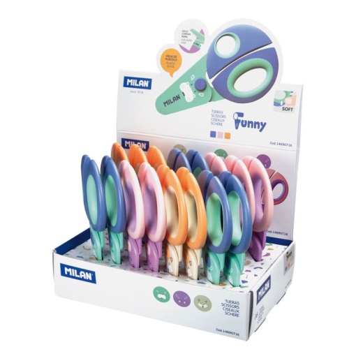 Tesoura Escolar 17,5cm Redonda MILAN Funny