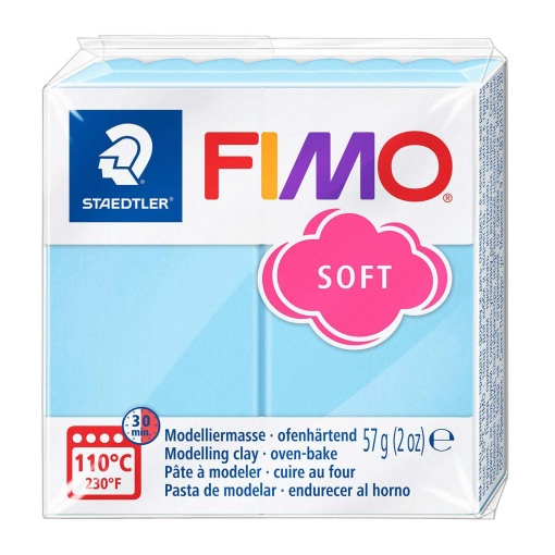 Pasta de Modelar FIMO Soft Pastel 305 Azul Água 57g