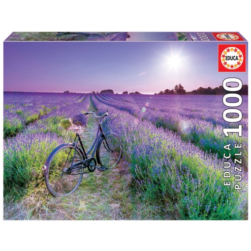 Puzzle EDUCA 1000 peças Bicicleta num Campo de Lavanda