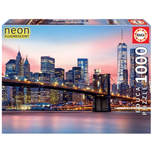 Puzzle EDUCA 1000 peças Neon Ponte Brooklyn