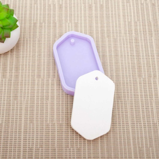 Molde de silicone placa com furo 9x5x0,9cm LG