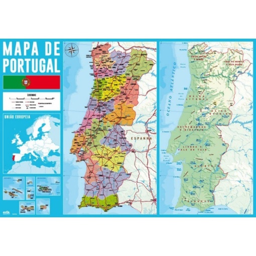 Base de Secretaria Mapa de PORTUGAL 50x35cm