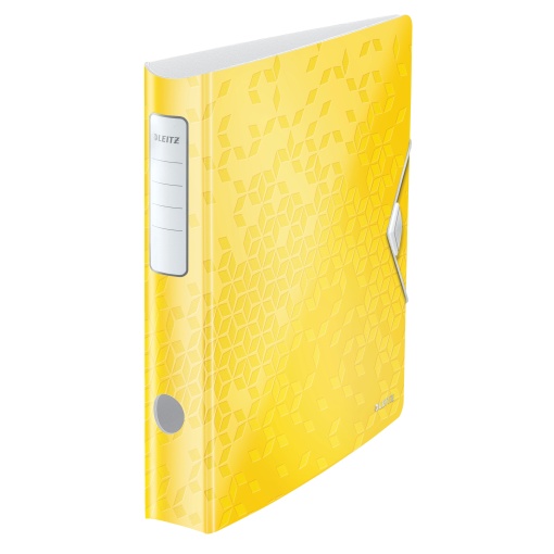 Pasta de Arquivo LEITZ WOW A4 Comercial lombada de 50mm 2 Argolas Amarelo Limão