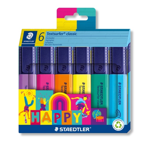 Sublinhador Fluorescente STAEDTLER Textsurfer 364 Happy com 6