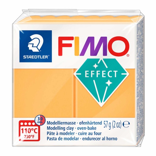 Pasta de Modelar FIMO Effect Neon 401 Laranja 56g
