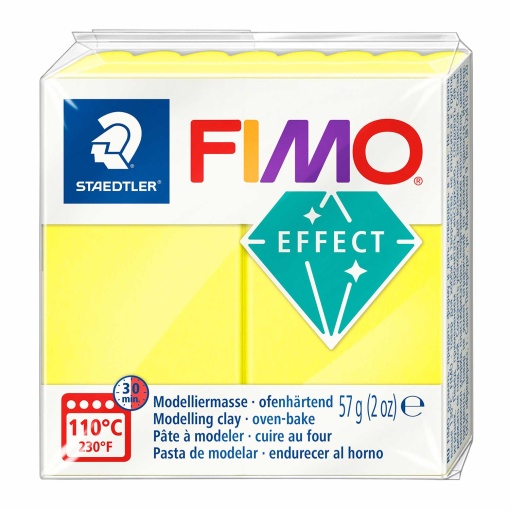 Pasta de Modelar FIMO Effect Neon 101 Amarelo 56g