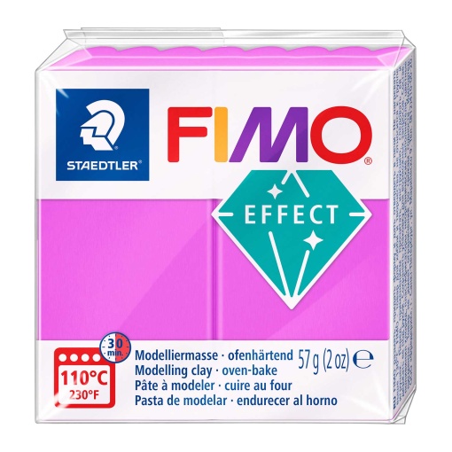 Pasta de Modelar FIMO Effect Neon 601 Lilás 56g