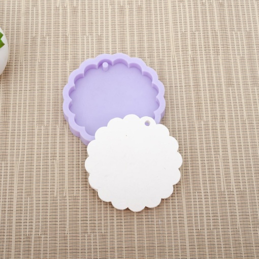 Molde de silicone placa com furo 8x0,9cm LG