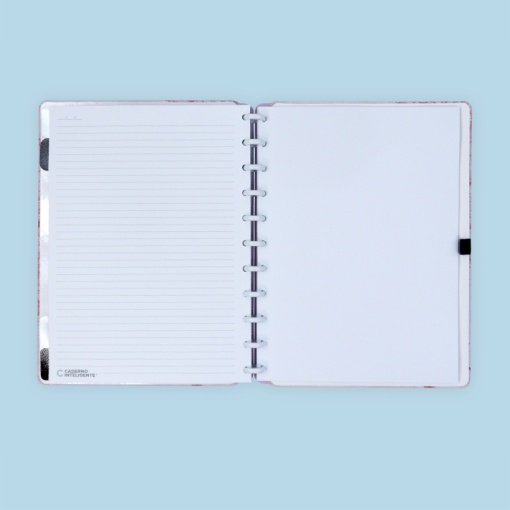 CADERNO INTELIGENTE GRANDE (215X280MM) PAUTADO MAPA MUNDI ROSE BY GOCASE CIGD4107