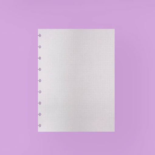 Recarga para Planner Caderno Inteligente (190x255mm) Quadriculado Linhas Brancas 30 folhas 120g