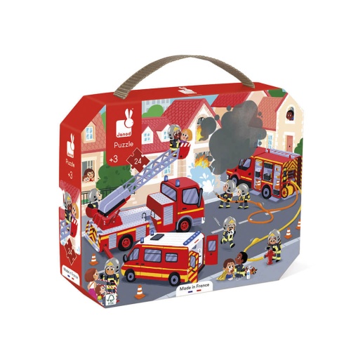 Maleta Puzzle JANOD 24 Peças Bombeiros