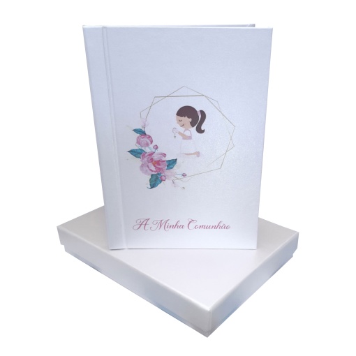 Livro de Comunhão com Caixa A6 Menina Branco