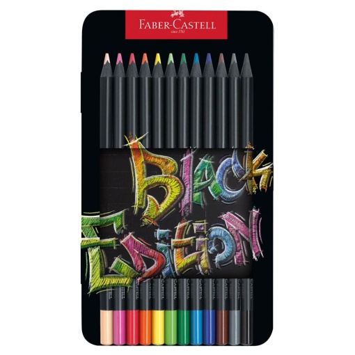 Lápis de Cor FABER-CASTELL Black Edition (12 unidades)