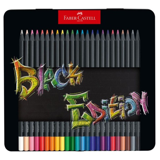 Lápis de Cor FABER-CASTELL Black Edition (24 unidades)