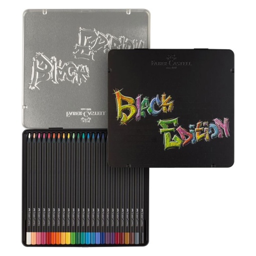 Lápis de Cor FABER-CASTELL Black Edition (24 unidades)