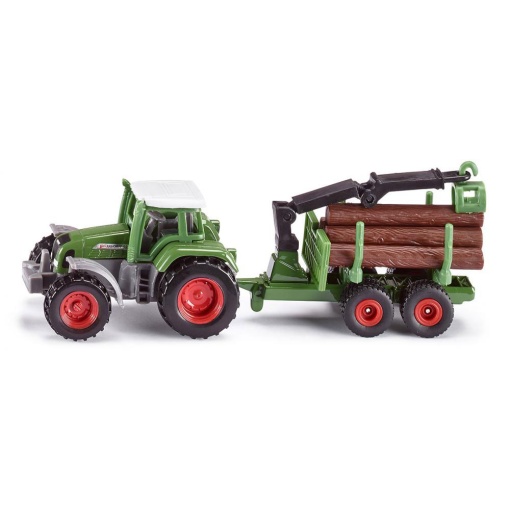 Trator com Reboque Florestal Miniatura 14,7cm SIKU
