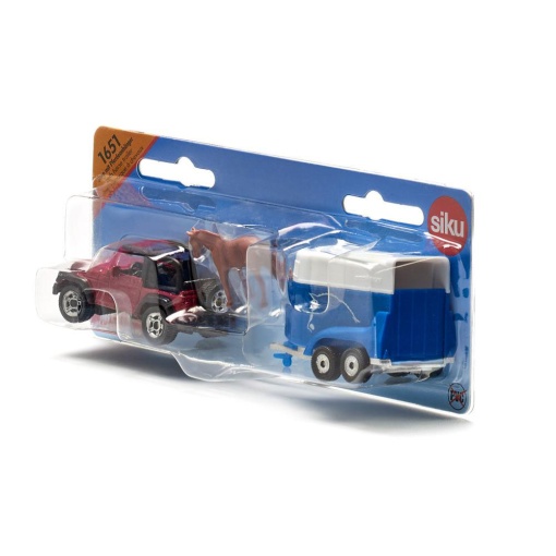 Carro com Reboque para Transporte de Cavalos 14,6cm SIKU