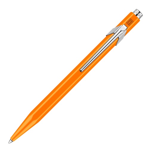 Esferográfica Caran D'ache Metal Laranja Fluorescente