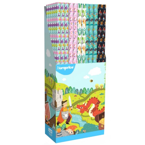Rollo de papel de regalo surtido para niños EUROPRICE 70x200cm