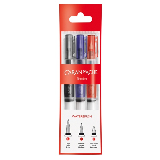Conjunto 3 Pincéis de Água com Reservatório Caran D'ache Fino/Médio/Largo