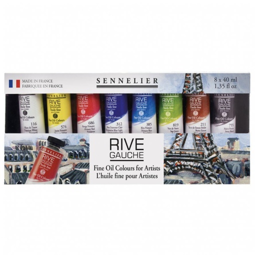 Tinta Óleo SENNELIER Rive Gauche 40ml caixa com 8 cores