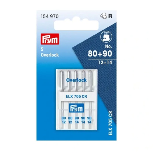 Agulha para máquina PRYM N.80-90 overlock com 5 unidades
