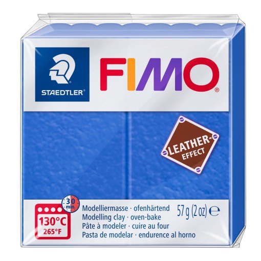 Pasta de Modelar FIMO Effect Leather 309 Azul 57g