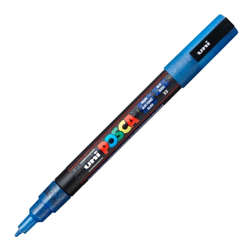 Marcador UNI Posca Pc-3ml fino 0,9-1,3mm azul sparkling