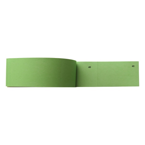 Bloco tickets numerados 52x145mm 100 folhas verde