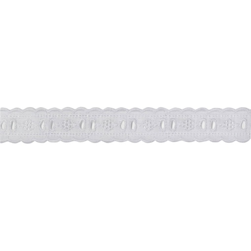 Fita de Tecido Bordado Inglês 20mm Branco 202 (metro)
