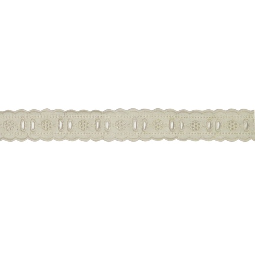 Fita de Tecido Bordado Inglês 20mm Bege 217 (metro)