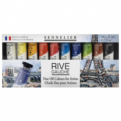 Tinta Óleo SENNELIER Rive Gauche 21ml caixa com 10 cores