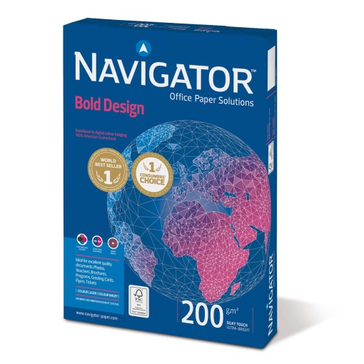 Papel Fotocópia A4 200g NAVIGATOR Bold Design Branco 150 folhas