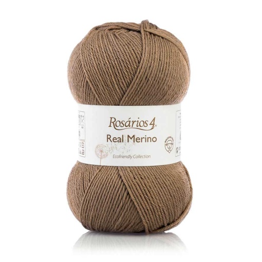 Fio de Tricot Rosários 4 Real Merino 100g Castanho Claro 03