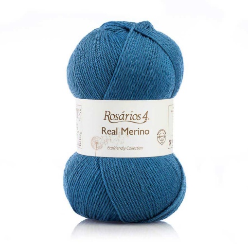 Fio de Tricot Rosários 4 Real Merino 100g Azul 15