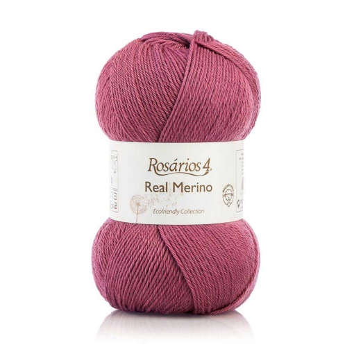 Fio de Tricot Rosários 4 Real Merino 100g Rosa Velho 17