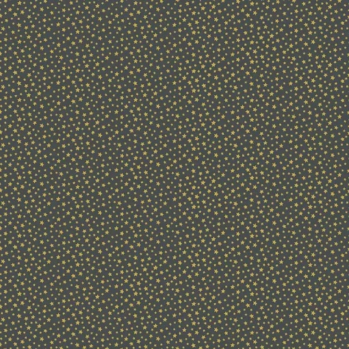 Tecido MAKOWER Christmas Essentials estrelinhas preto/dourado 1x1,12m