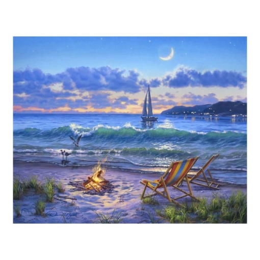 Pintar por números FIGURED'ART com moldura 40x50cm vista sobre a praia