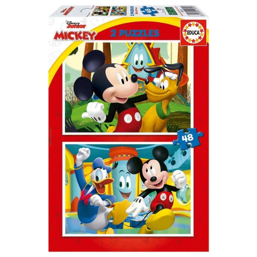 Puzzle EDUCA 2x48 peças DISNEY Mickey Mouse Fun House
