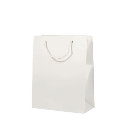 Saco de Papel Asa Cordão LUX 210g Pérola 26x12x32cm